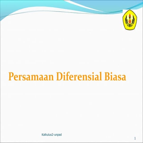Persamaan Diferensial Biasa ( Kalkulus 2 )