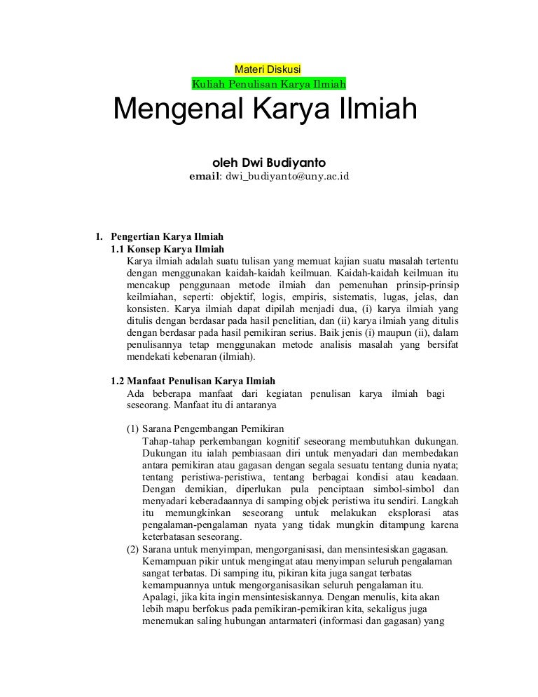 Tujuan Dan Resensi Karya Ilmiah Pigura