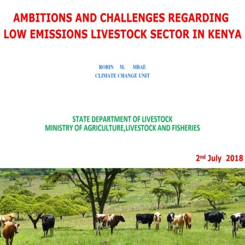 Ambitions and challenges regarding low emissions livestock sector in Kenya