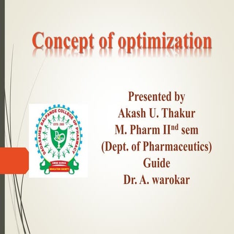 concept of optimization