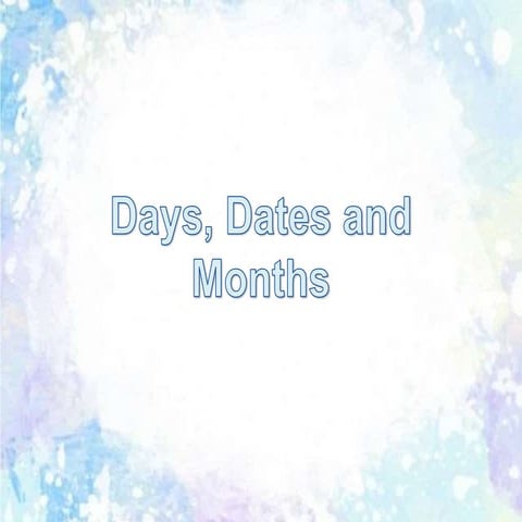 Dates in English (Days & Months)