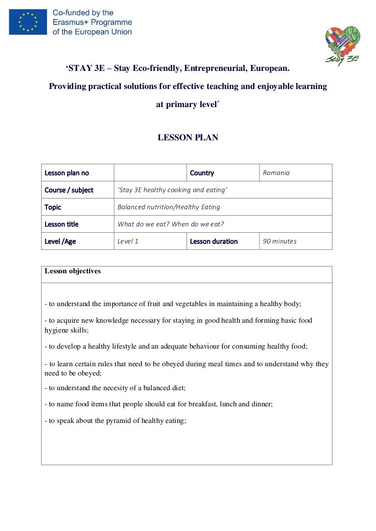 3 Lesson Plan Balanced Nutrition L1