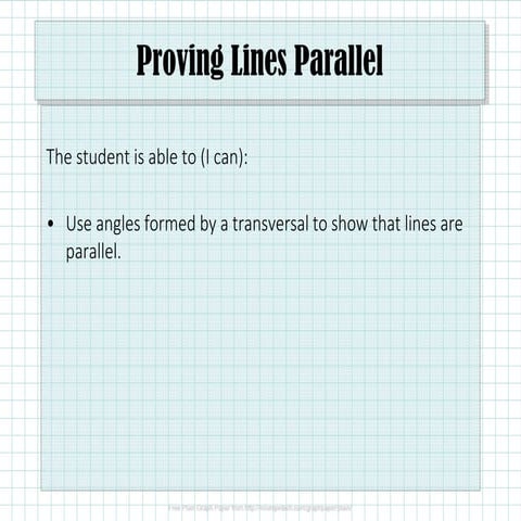 3.3 Proving Lines Parallel