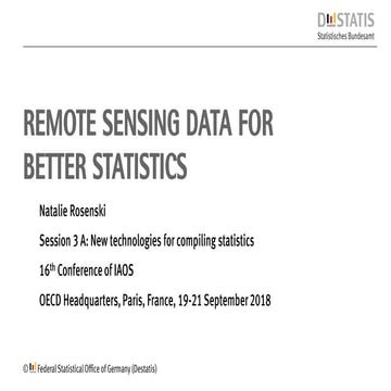 IAOS 2018 - Remote sensing data for better statistics, N. Rosenski