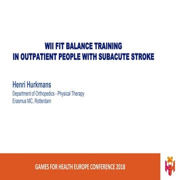 Wii Fit balance training in outpatient people with subacute stroke