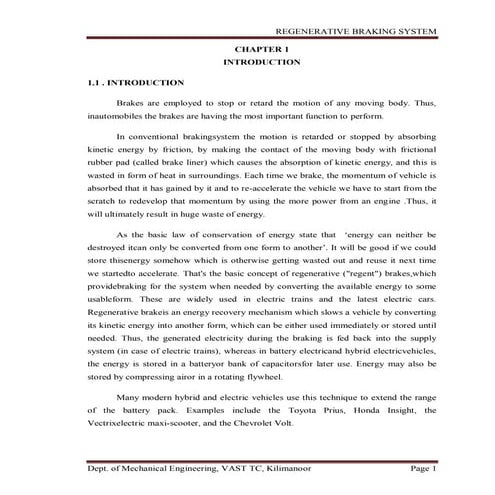  Regenerative breaking system