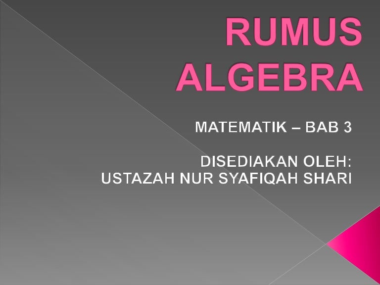Rumus Algebra Rumus Algebra