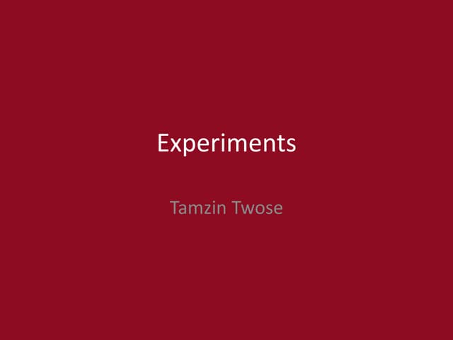 P4 - 3. Production Experiments