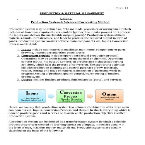 production &amp; material management