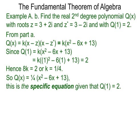 3.3 the fundamental theorem of algebra t