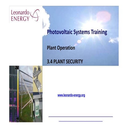 Photovoltaic Training Course - Module 3.4 - plant security | PPTX