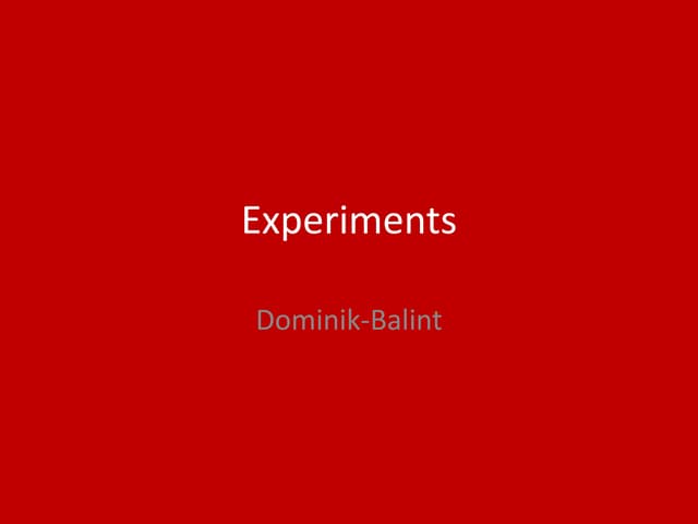3. production experiments   done