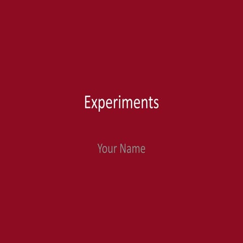 Interactive Project - Experiments