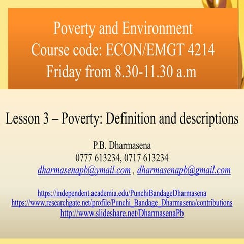 3. Poverty definition and descriptions