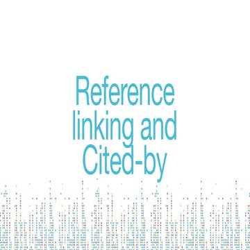 Reference Linking & Cited-By - Crossref LIVE Bangkok