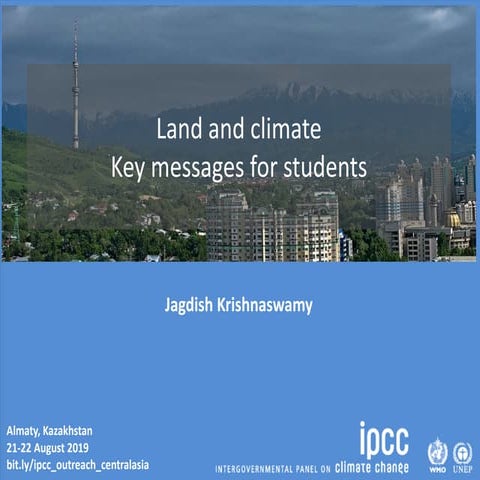 Land and climate Key messages for students 