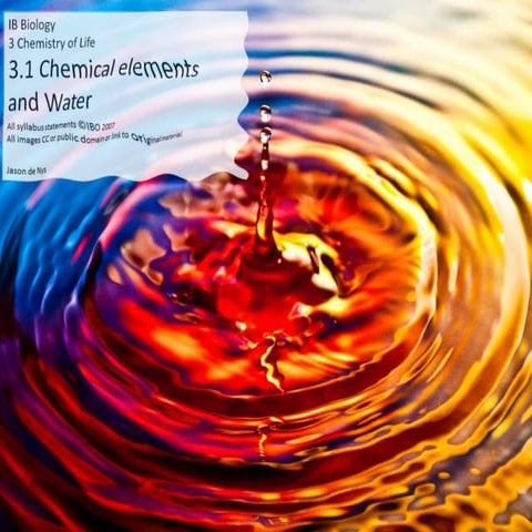 IB Biology Core 3.1: Chemical Elements and Water