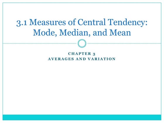 Measures of Central Tendency | PDF