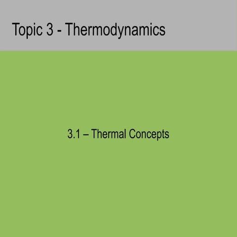3.1 thermal concepts