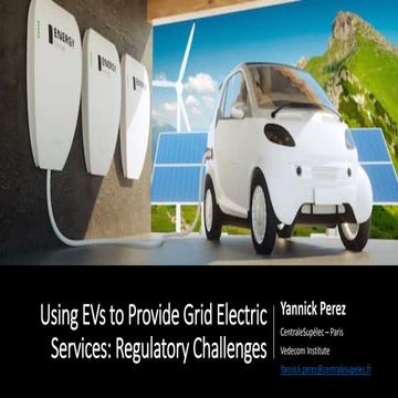 Using EVs to Provide Ancillary Services: Regulatory Challenges