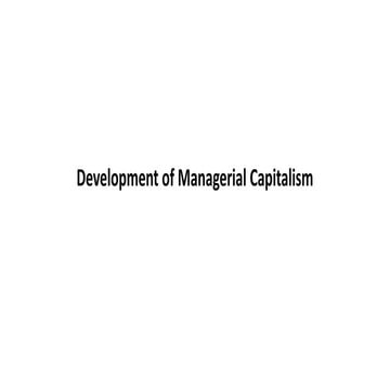 Development of Managerial Capitalism