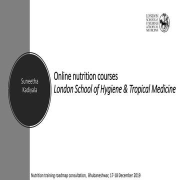 Suneetha Kadiyala - Insights from the online nutrition courses at the London ...