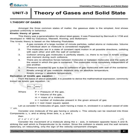  theory of gases and solid state