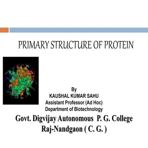Primary structure of protein by KK Sahu sir