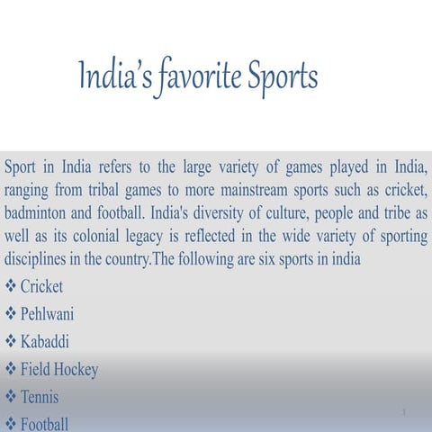  sports in India
