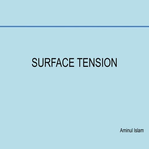 Surface Tension