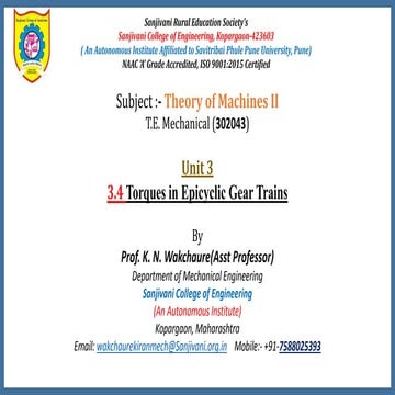 3.4 TORQUE ANALYSIS IN GEAR TRAINS