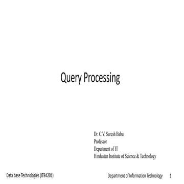 Query processing | PPT