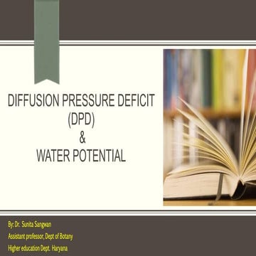 DPD, Water potential, Plasmolyses & Imbibition