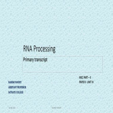 Primary Transcript | PPT