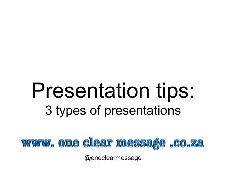 3 types of presentations