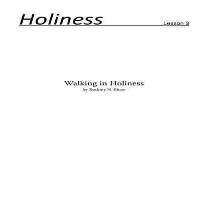 A call to walk in holiness | PPT