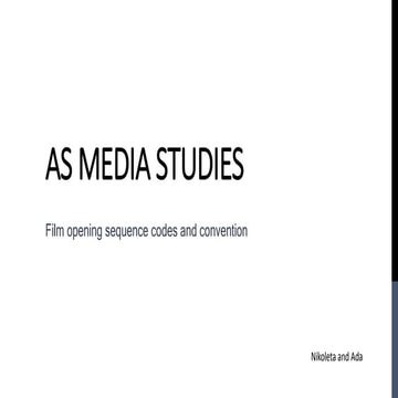 AS Media Studies Codes and Conventions
