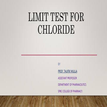 limit test for chloride