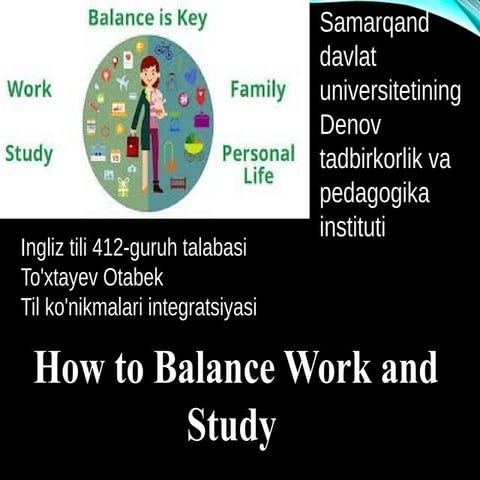 Effective Strategies to Balance Work, Study, and Life Successfully | PPTX