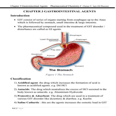 Chapter No 3 : Gastrointestinal Agents