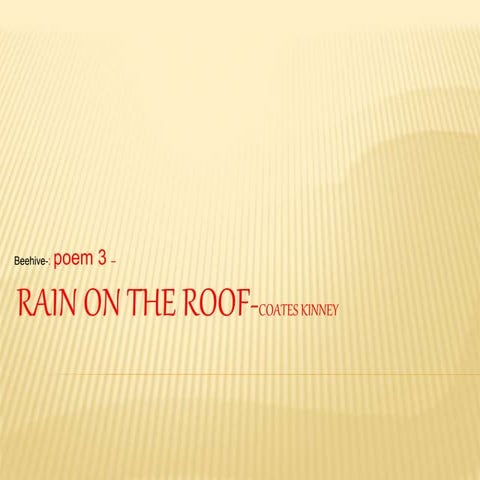 3.rain on the roof saneesh m.s