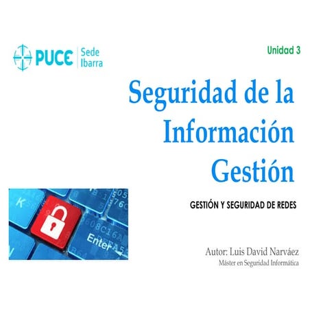 3.1 Seguridad de la información gestión y políticas