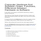 Computer Hardware And Software Types, Functions, Difference between ...