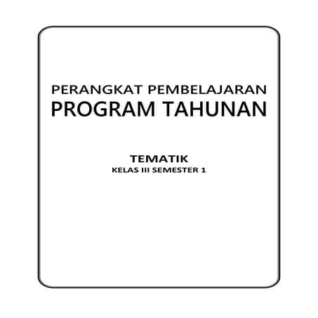 Prota tematik Kelas 2 | DOC