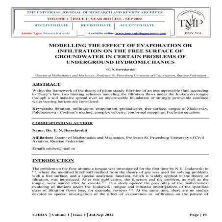 Comprehensive Analysis of Soil Infiltration Processes and Mathematical ...