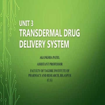 Transdermal drug delivery system- structure of skin
