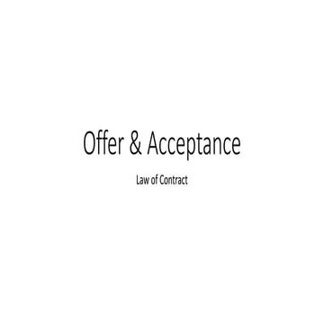 3. Corporate and Business Law. Offer & Acceptance | PDF