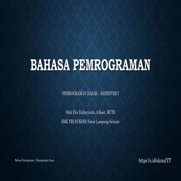 Pemprograman Dasar (Bahasa Pemprograman)