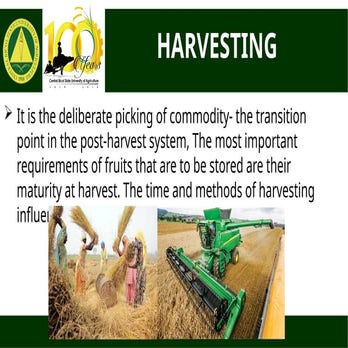 Crop Science 3: Post-harvest handling technology