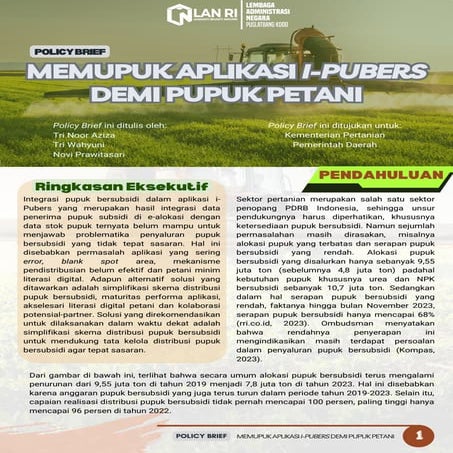 Policy Brief: Memupuk Aplikasi I-Pubers Demi Pupuk Petani